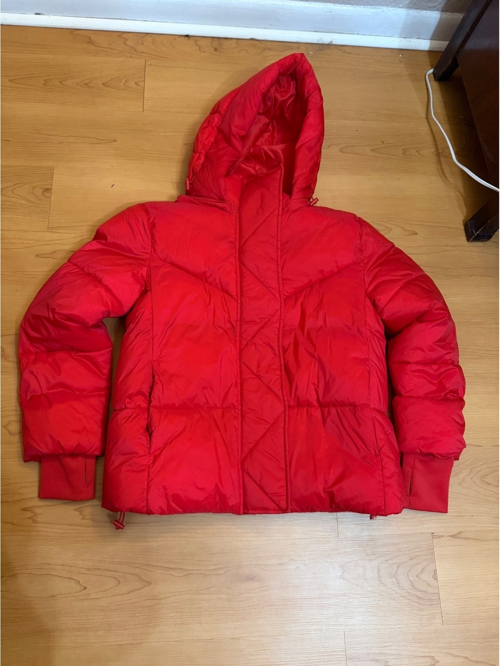 BCBG Generation Red Hooded Puffer Jacket